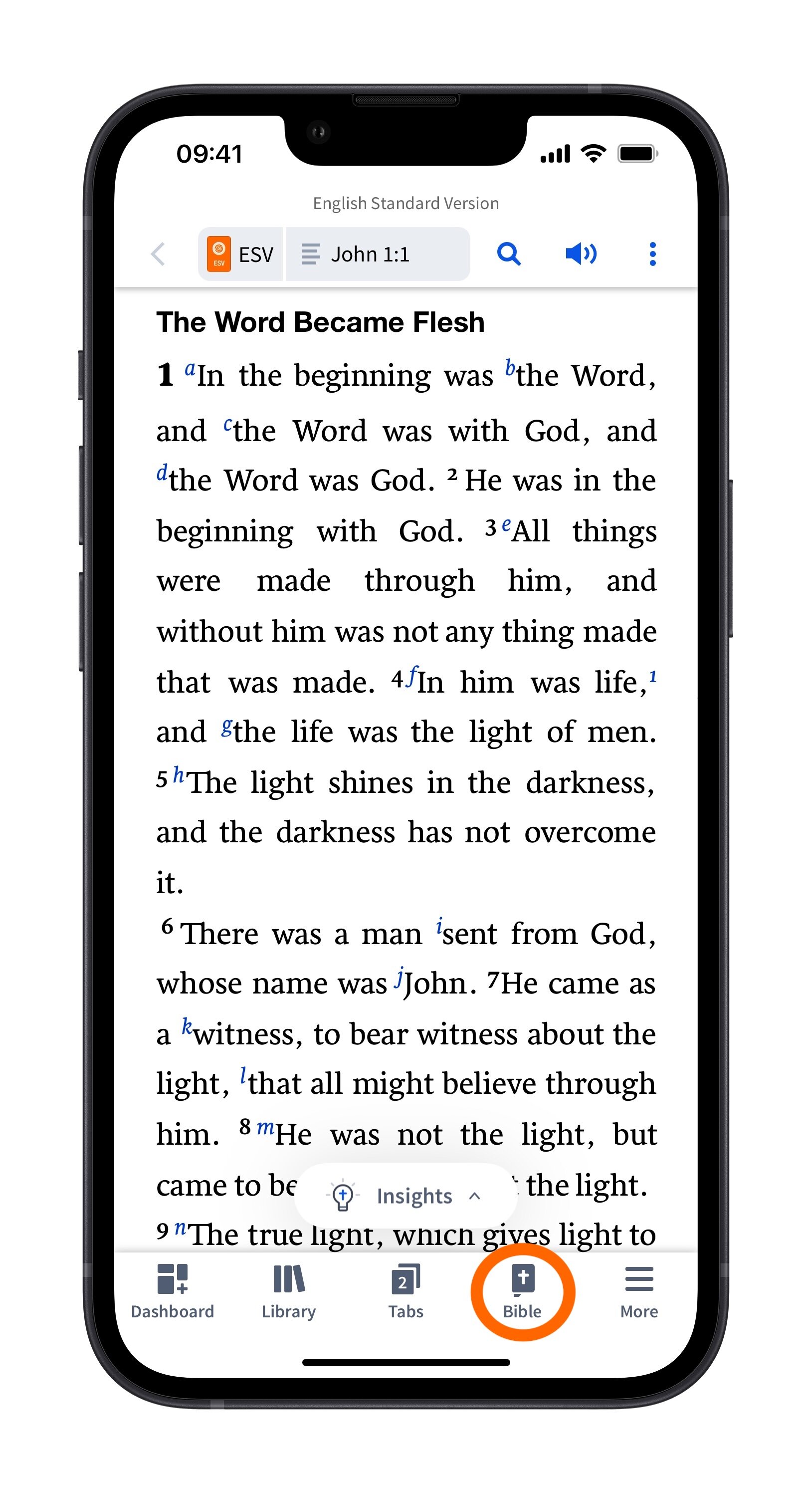 Tap The Bible Icon To Open Your Top Bible