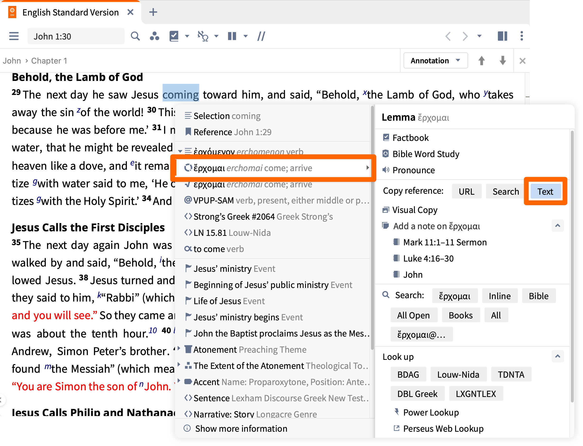 Select copy reference