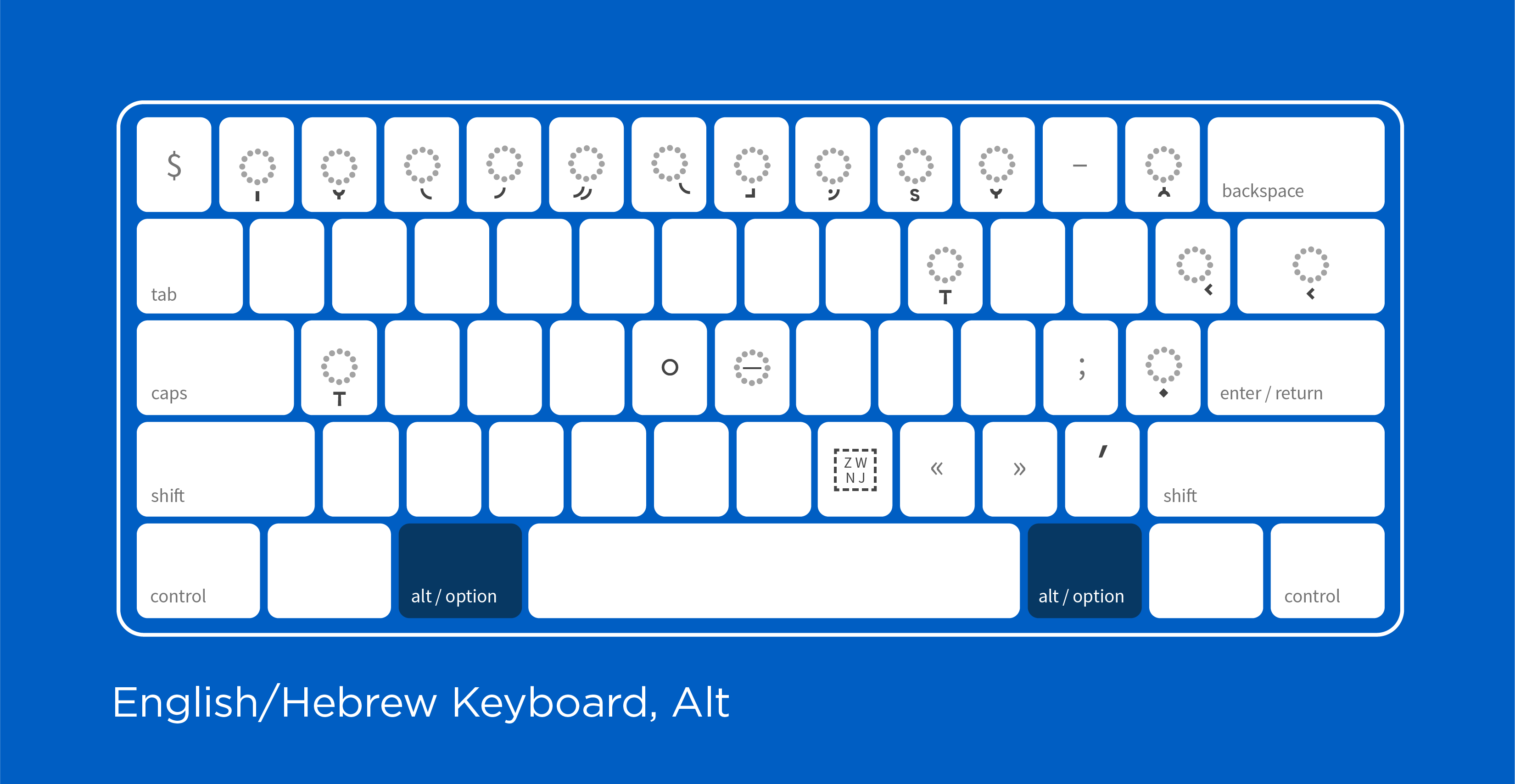 English/Hebrew Keyboard, Alt