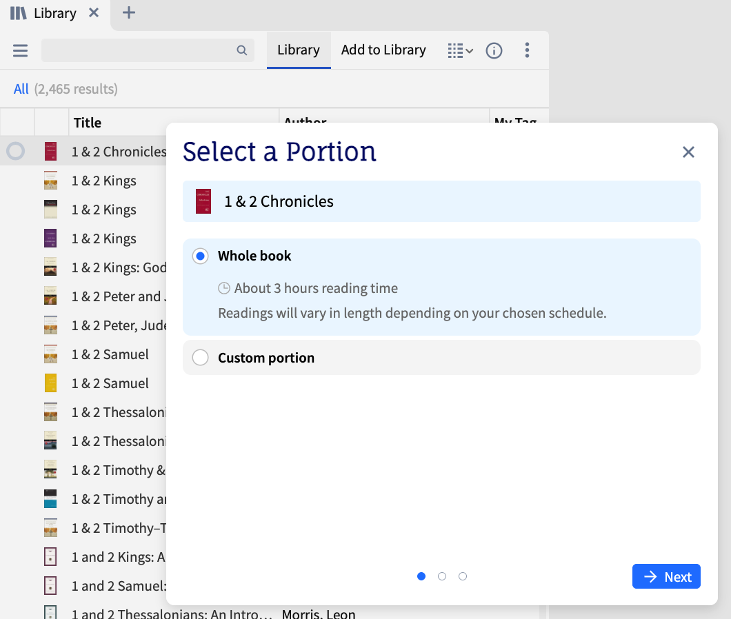 Select A Reading Plan Type