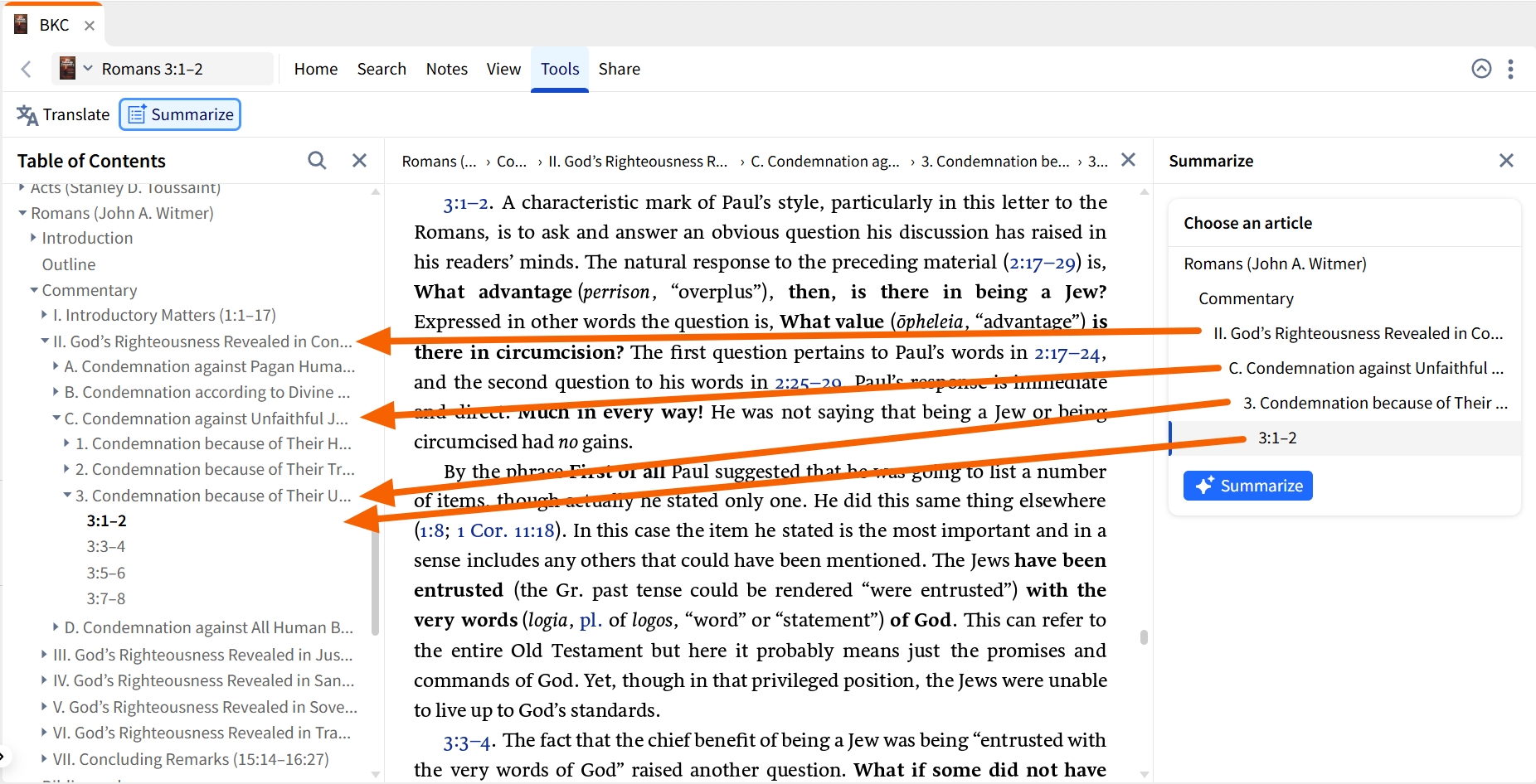 Select Commentary Article To Summarize (Web App)