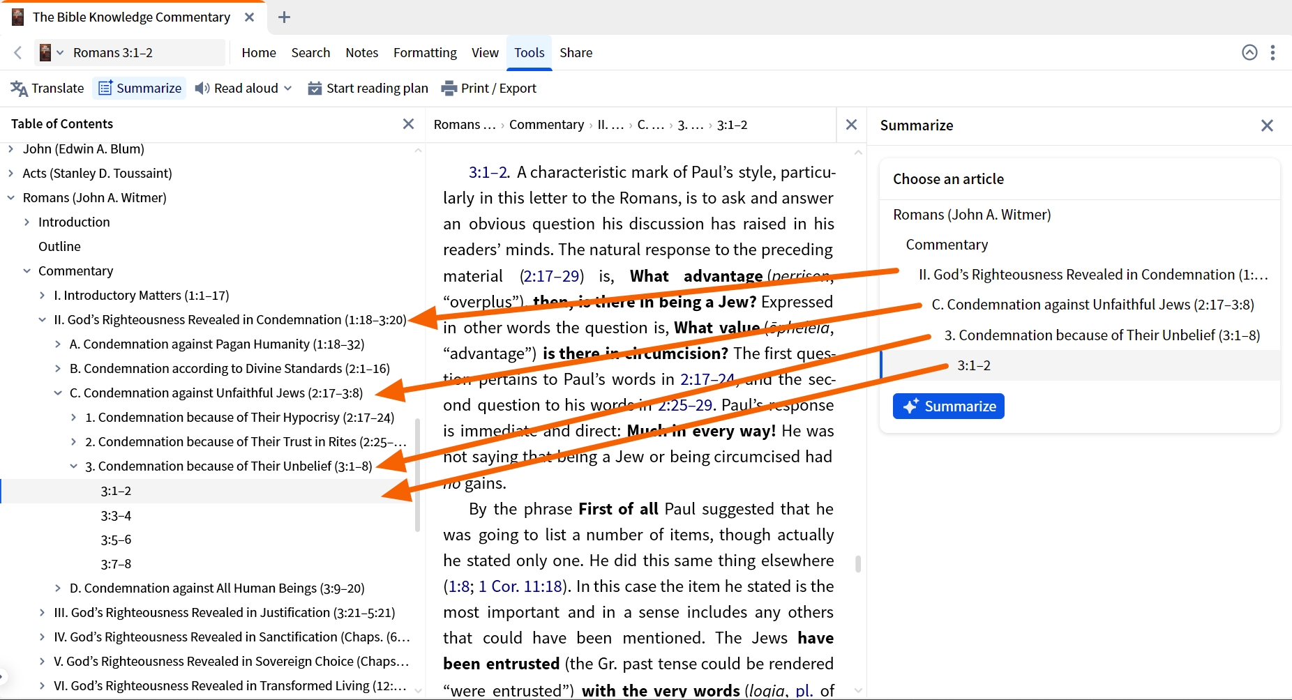 Select Commentary Article To Summarize
