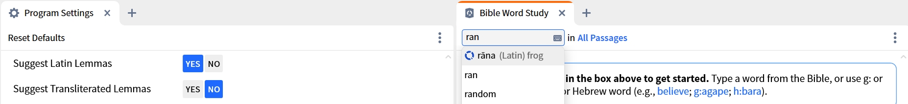 Suggest Transliterated Lemmas Off