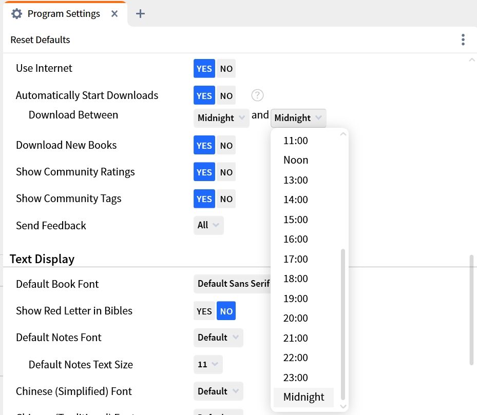 Automatic Download Between Certain Times
