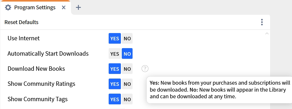Download New Books Options