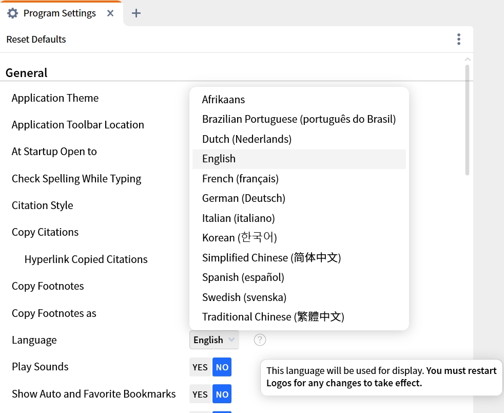 Specify Display Language