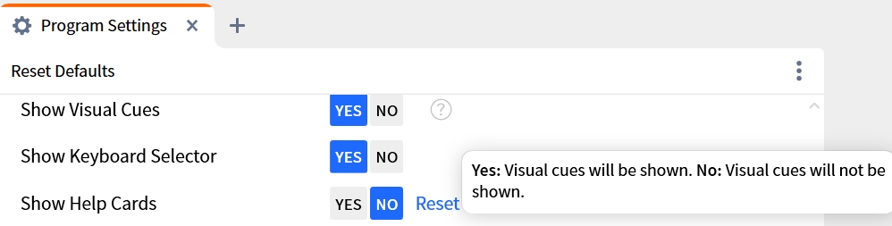 Show Visual Cues