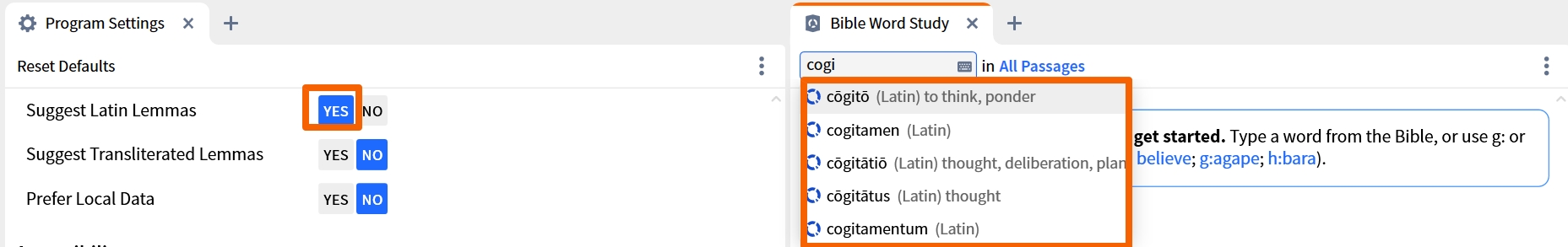 Suggest Latin Lemmas On