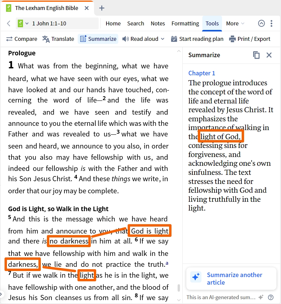 Summary Of 1 John 1