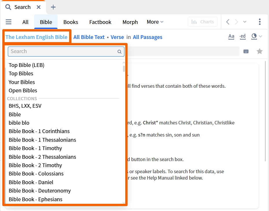 Select Search Bible