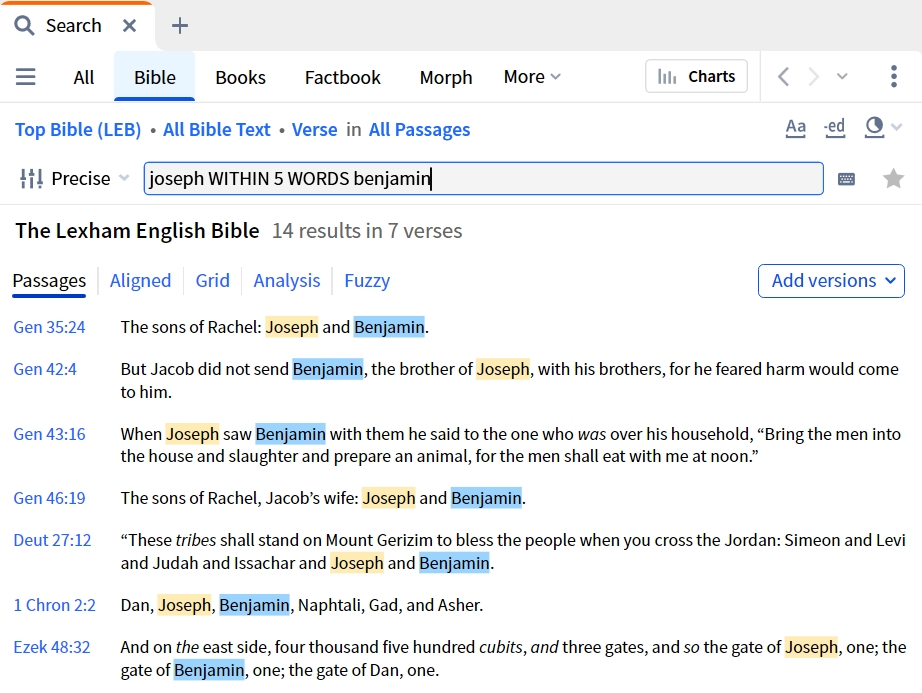 Bible Search - Search Operators