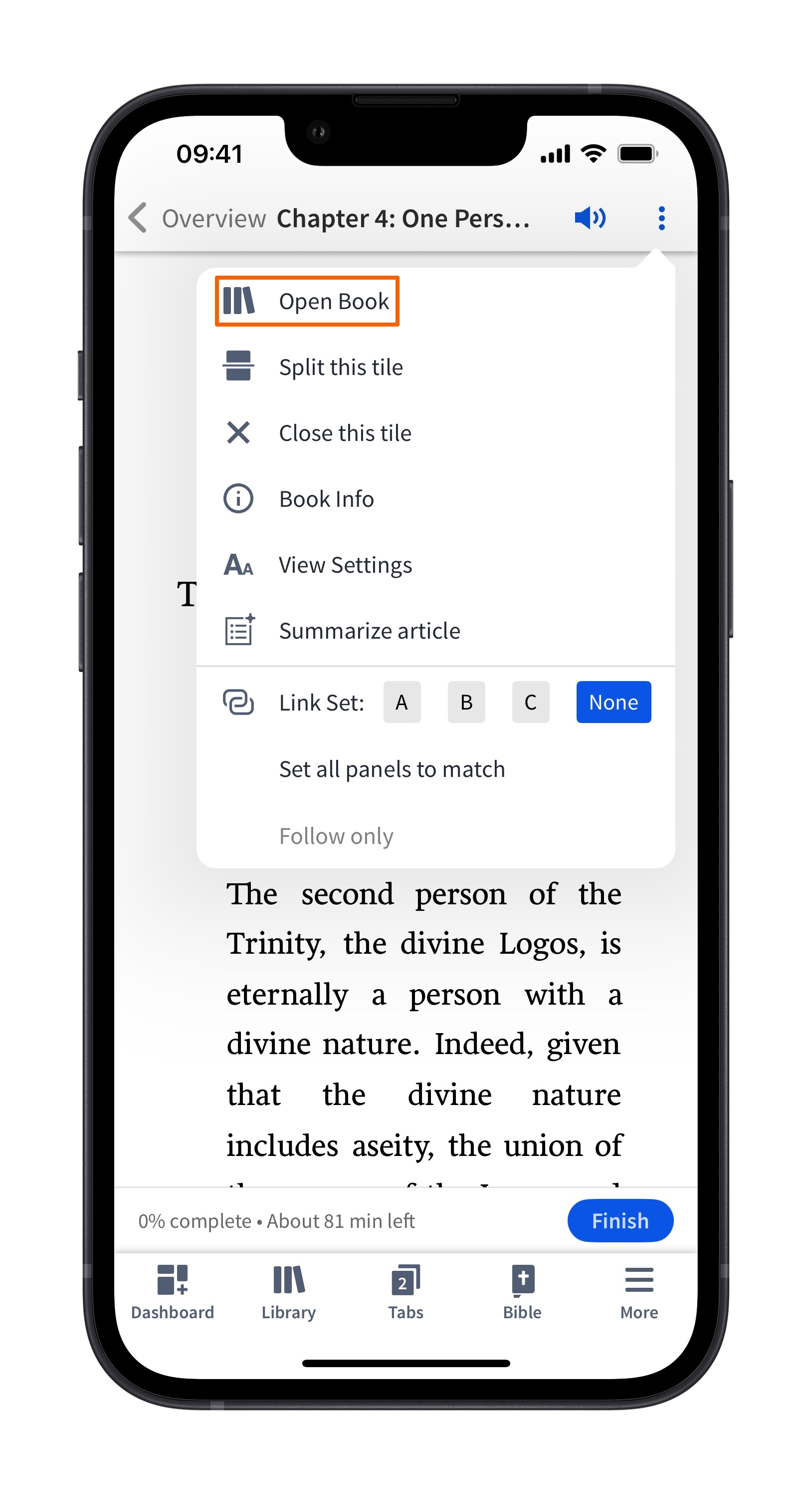 Reading Plan Open Book Option