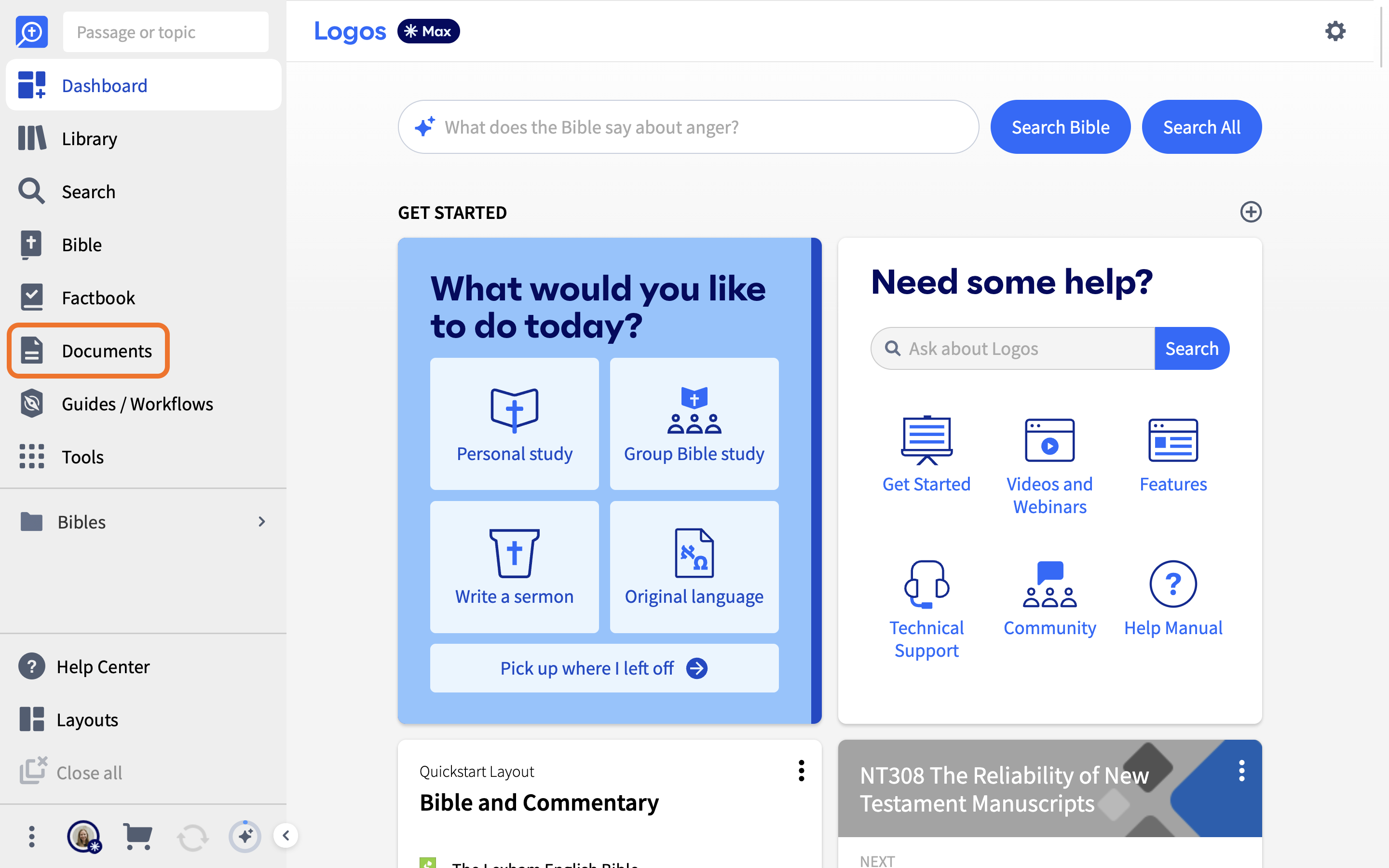 1 Open Documents Menu